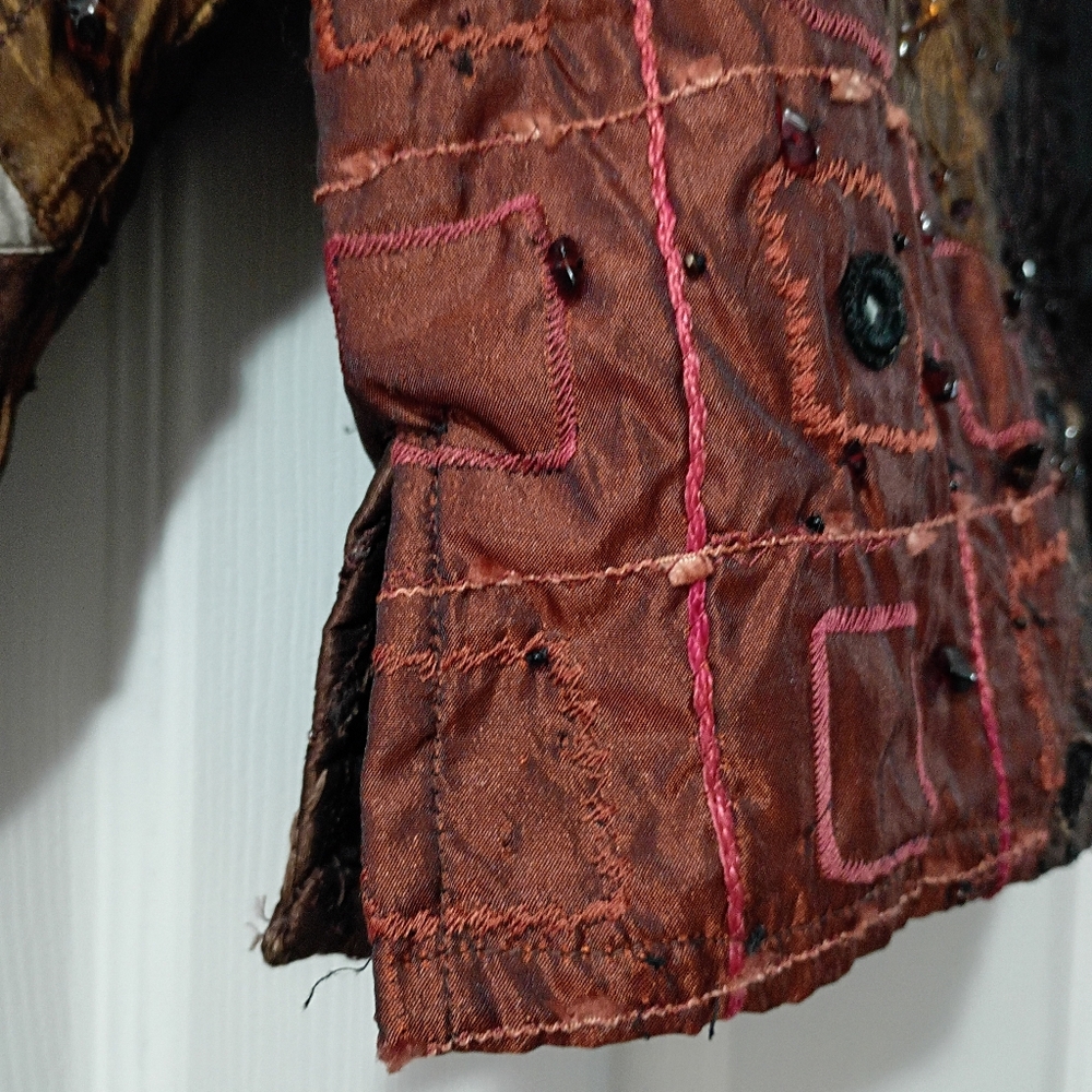 Vtg Chico's Patchwork Quilted Open Front Jacket - image 5